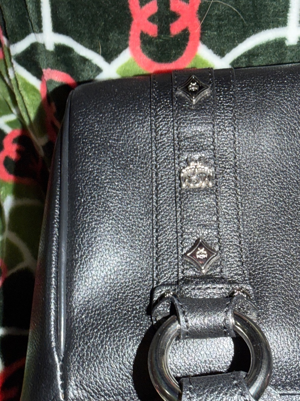 MCM Black Leather Satchel with Silver Hardware Accents - Picture 8 of 13